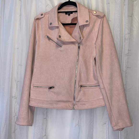 Light Pink Soft Moto Style Jacket - Picture 3 of 5